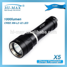 high quality cree xm-l u2 diving flashlight wide angle led flashlight